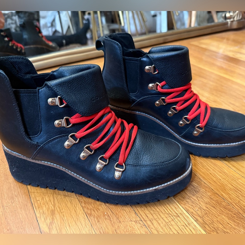 Cole Haan Waterproof wedge hiker boot - black